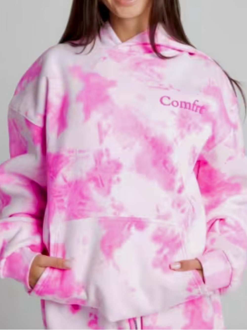 Comfrt Hoodie, size large, strawberry swirl, NWT